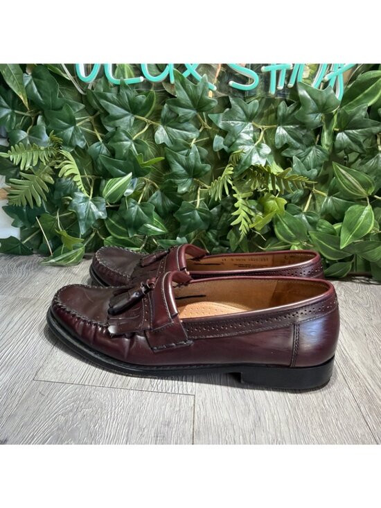 G.H. Bass & Co. Weejuns Jeremy Loafers Mens 12 D Burgundy Leather Kiltie Tassel